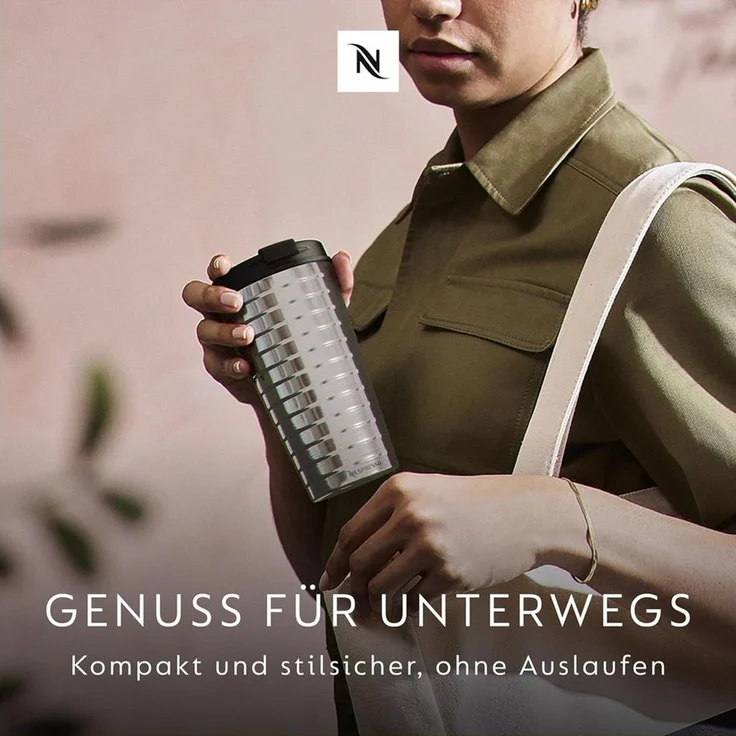 NESPRESSO Thermobecher TOUCH Travel Mug 345ml, Edelstahl Auslaufsicher – Bild 4