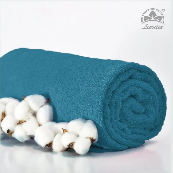 leevitex® Saunatuch Frottee XXL, (2-St), 80 x 200 cm, extra groß & saugfähig, Petrol/Seegrün – Bild 4