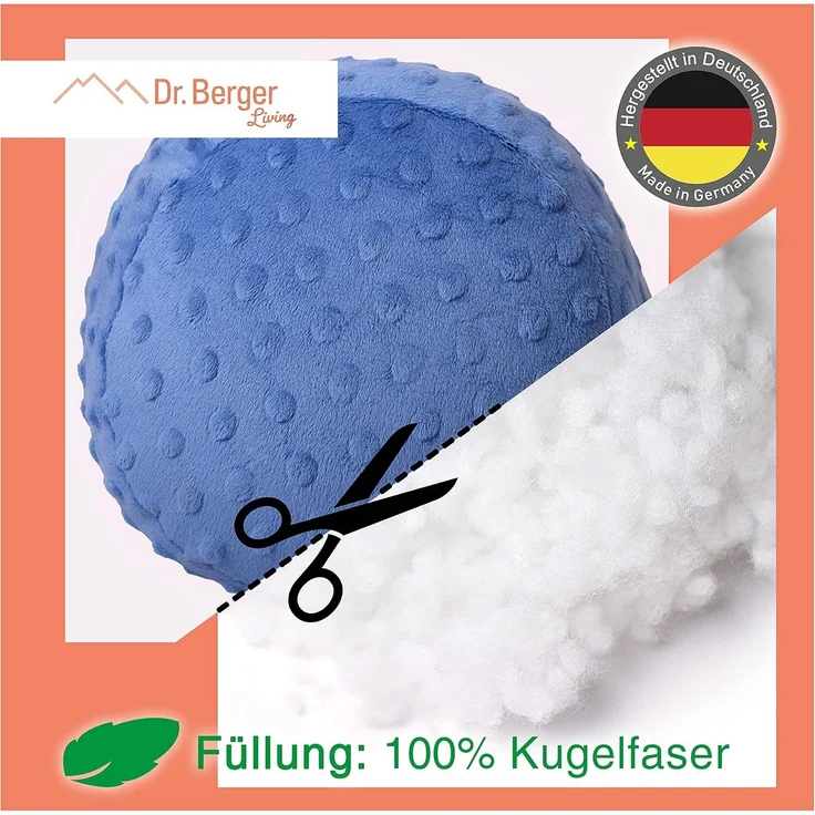 Dr. Berger Nackenrolle Minky Petrolblau 40 x 16 cm – Bild 5