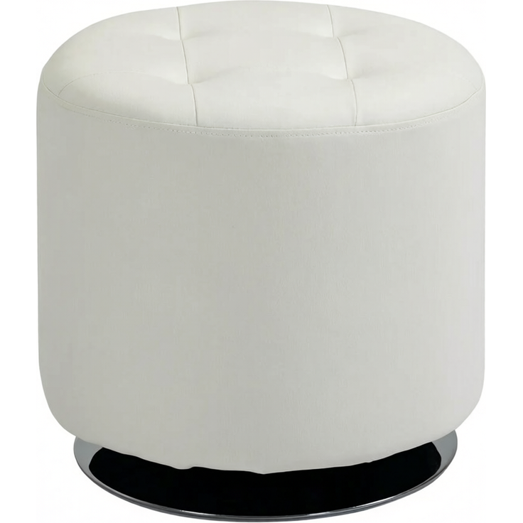 Fußhocker 45,5x45,5x44,5 cm, Sitzfläche in Weiß, 360° drehbar mit PU-Polsterung – Bild 6