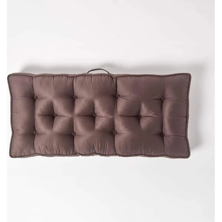 Homescapes Sitzkissen Sofa-Auflage 100 x 48 cm mit Veloursbezug – dickes Sitzkissen braun – Bild 3