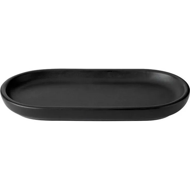 Stelton Tablett Fjord, Ablage, Teller, Untersetzer, Steinzeug, Black, 115