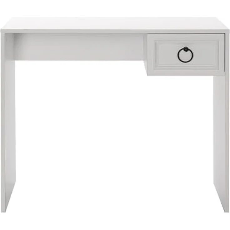 Modern Study Desk, White, 90 x 75 x 51 cm | 100% Melamine Coated Particle Board, 16 mm Thickness | Features Multiple Shelves & Drawer, Stylish & Functional – Bild 6