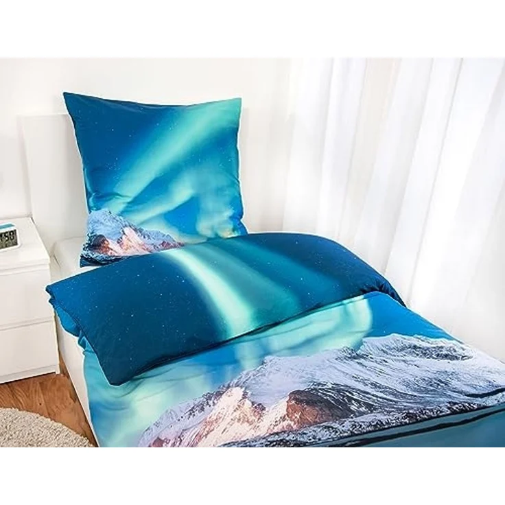 Herding Kinderbettwäsche Polarlichter Bettwäsche Set 2tlg. 135x200 cm 100% Microfaser – Bild 3