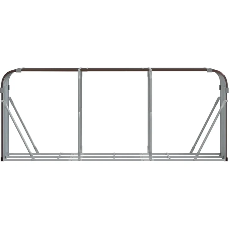 vidaXL Kaminholzunterstand Braun 234x45x100 cm Verzinkter Stahl 364575 – Bild 10