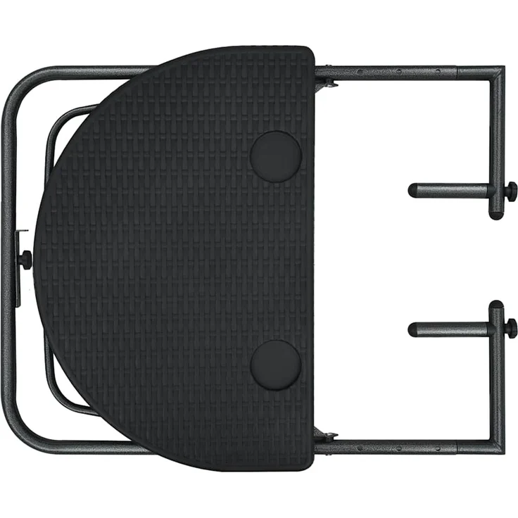 Balkonhängetisch, Balkontisch Schwarz 60 x 64 x 83,5 cm Kunststoff Rattan-Optik – Bild 6