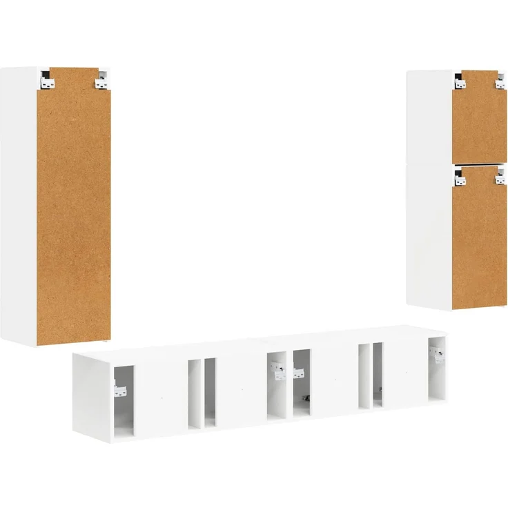 vidaXL TV-Schrankset Wandmontiert 4 pcs Weiß Holzwerkstoff 3409033 – Bild 10