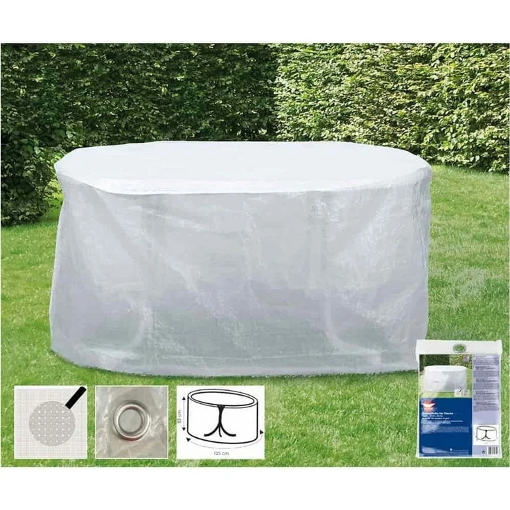 Boni-Shop Gartenmöbel-Schutzhülle Schutzhülle transparent Tisch, ca. 125x83 – Bild 1