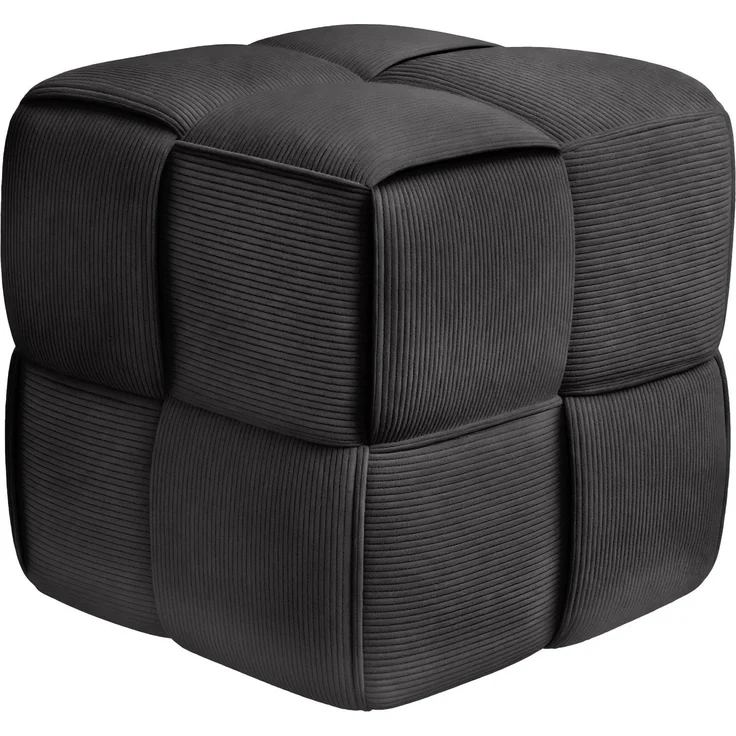 CLP Sitzhocker Forinta, hochwertiger Cordstoff, moderner Stil, bequem und elegant,Farbe:dunkelgrau – Bild 1