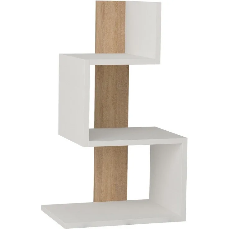 Calicosy Nachttisch Weiß und Holzdekor Eiche L42 cm – ROSIE - Weiß