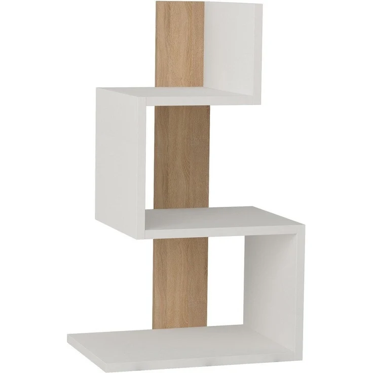 Calicosy Nachttisch Weiß und Holzdekor Eiche L42 cm – ROSIE - Weiß – Bild 1