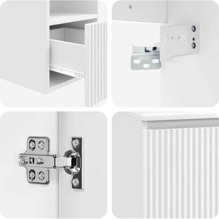 vidaXL Badezimmerschrank-Set 2 stk. Hochglanz Weiß 79,5 x 41 x 80 cm 3404048 – Bild 7