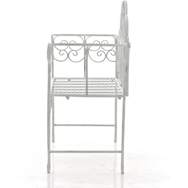 Gartenbank LENAR - Metall Weiß 128x46x94 cm | Metallbank Garten 2 Seitzer Bank Terrasse Vintage Antik Gartenbank – Bild 3