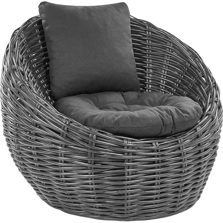 Gartenstuhl LERICI Rattan Schwarz
