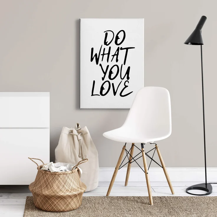 Zitate Leinwandbild Weiß Schwarz 50x70 DD123142 Keilrahmen Wandbild Leinwand – Bild 2