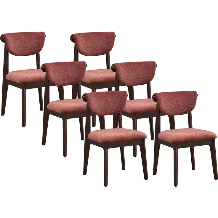 Vente-unique - 2er-Set Stühle aus Strukturstoff und Kautschukholz - Braun - GABIEL – Bild 3