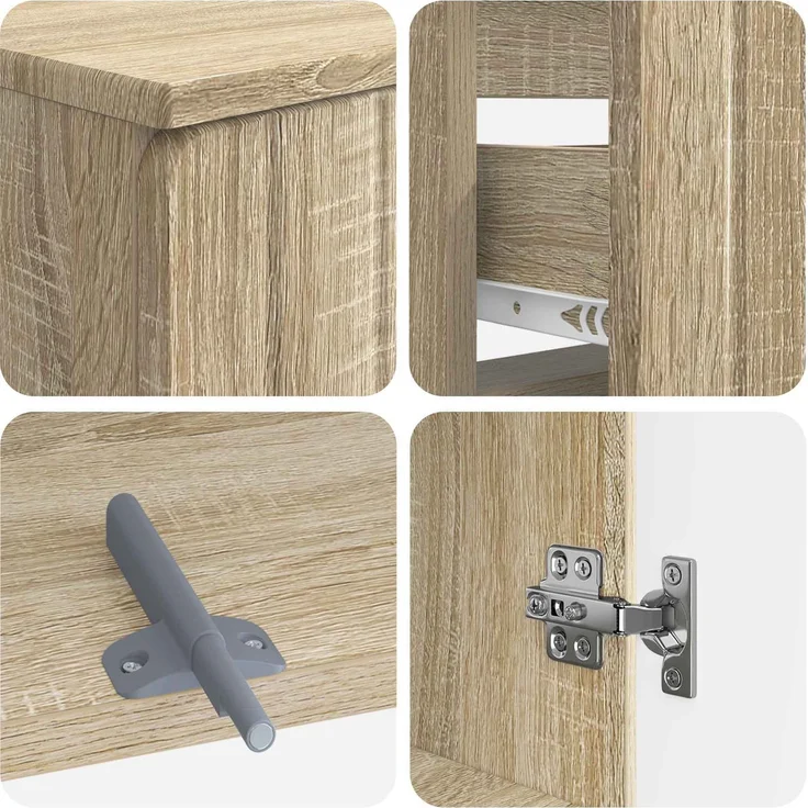 vidaXL 3-teiliges Badezimmer-Schranksystem ZWOLLE Sonoma-Eiche 3417758 – Bild 7