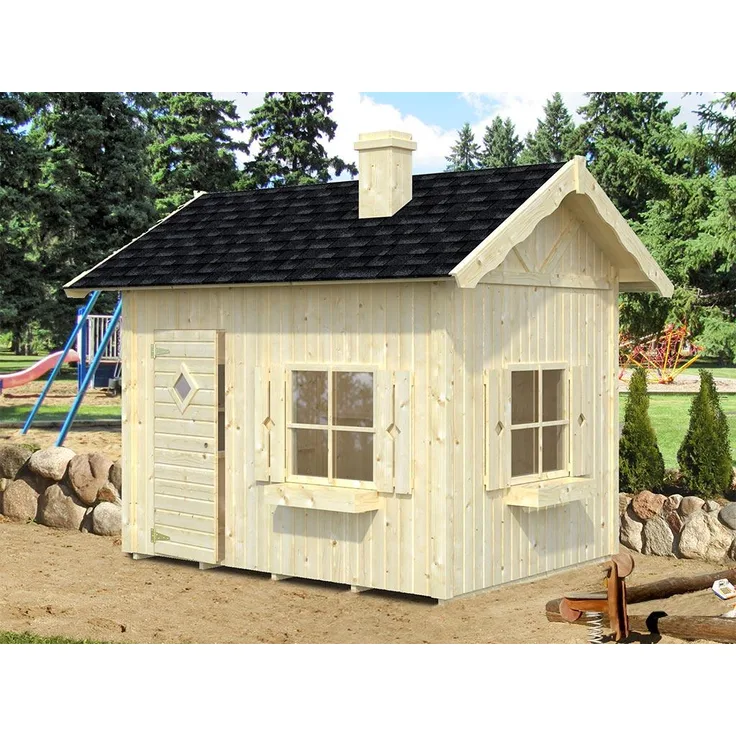 PALMAKO Spielhaus Grete mit Schlafboden naturbelassen