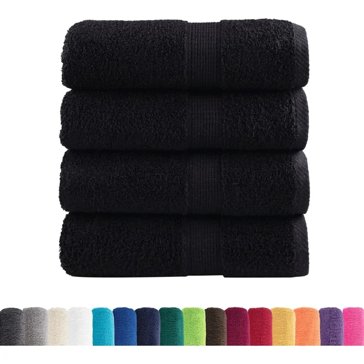 vidaXL Premium-Gästetücher SOLUND 4 Stk. Schwarz 30x50 cm 600 g/m² 137423 – Bild 1