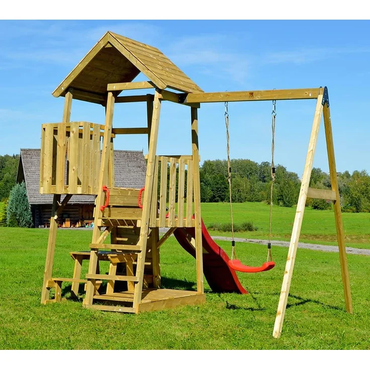 Wendi Toys Holz Spielturm Gorilla | mit Rutsche, – Bild 5