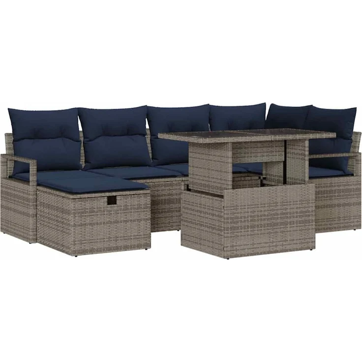 vidaXL Gartensofa-set 7 stk. Poly-Rattan 3359802 – Bild 2