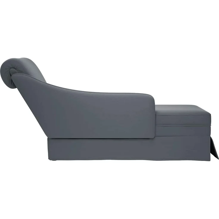 vidaXL Chaiselongue mit Nackenrolle Rechter Armlehne Dunkelgrau Samt 4009783 – Bild 4