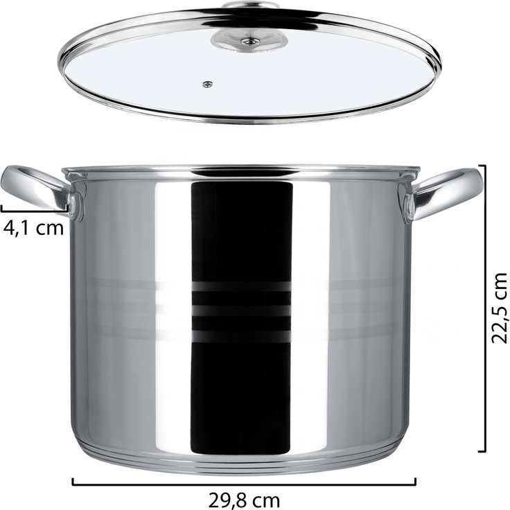 KADAX Stahltopf mit Deckel, Induktion, 28 cm, 13,5 L – Bild 3
