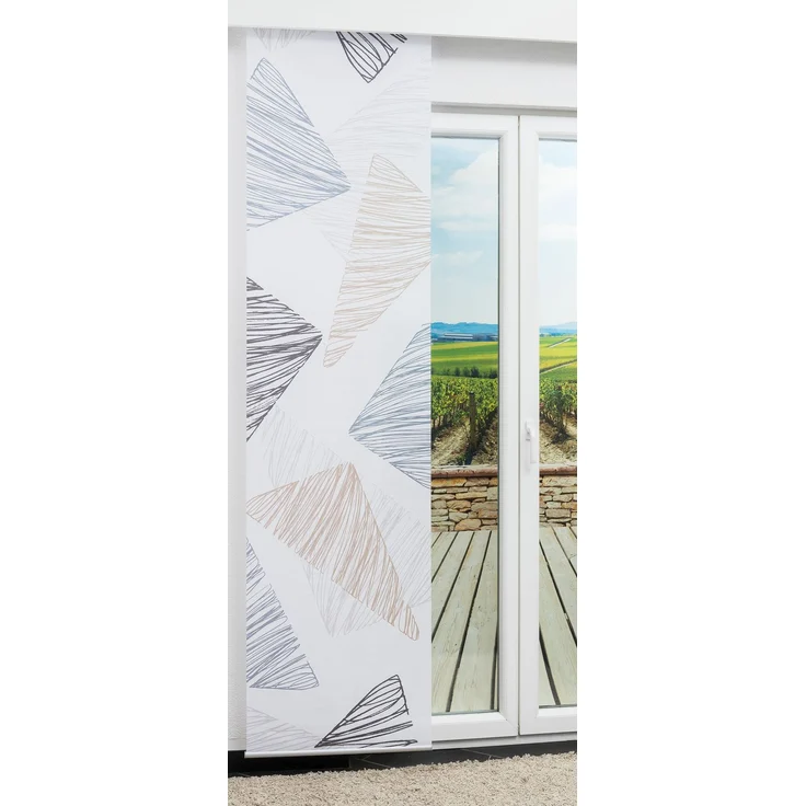Lysel Schiebegardine Dreieckharmonie in Grau, in der Größe (BxH) 60x245 cm – Bild 1