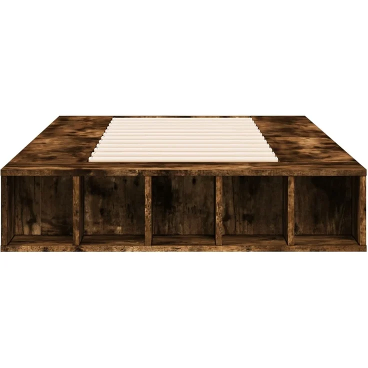 vidaXL Bettgestell Räuchereiche 90x200 cm Holzwerkstoff 3280521 – Bild 3