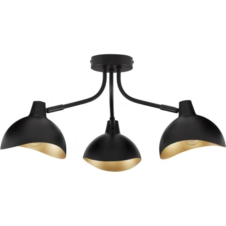 Nova Luce 9555807 GETI Deckenleuchte mit Leuchtenarm 3-flammig Schwarz Gold E14 – Bild 2