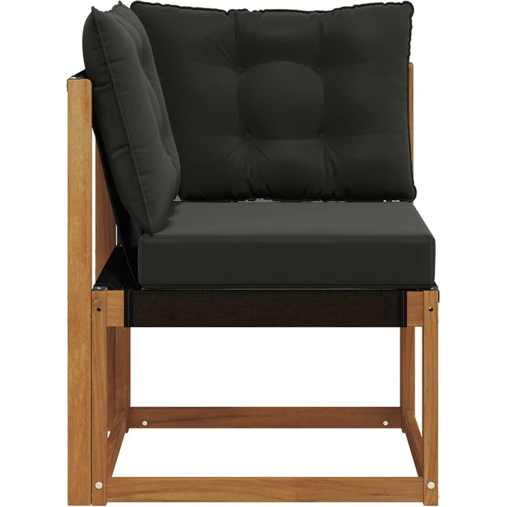 vidaXL Outdoor Ecksofa Massivholz Akazie und Textilene Stoff Natur 900603 – Bild 5