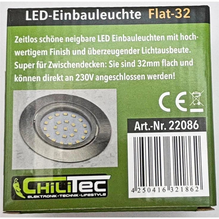 LED-Einbauleuchte "Flat-32" warmweiß80x32mm, 5W, 590lm, Edelstahl gebürstet – Bild 9