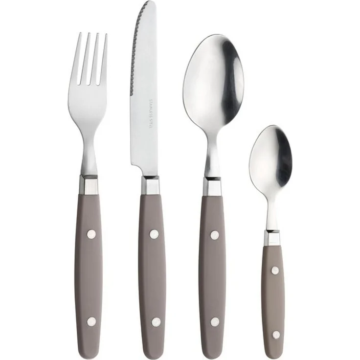 PINTINOX Besteck-Set Country (24-tlg), 6 Personen, Edelstahl 18/0, Kunststoff, Kunststoffgriff in Holzoptik, spülmaschinengeeignet – Bild 4
