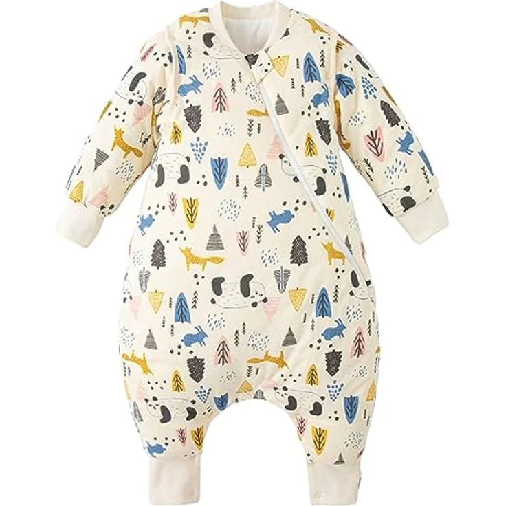 Duomiaomiao Schlafsack mit füßen Tog 3.5, Schlafsack mit füßen Winter, 100% Baumwolle Schlafsack Baby, Schlafsack mit füße 3.5 Tog, Schlafsack mit Beinen für Jungen und Mädchen – Bild 8