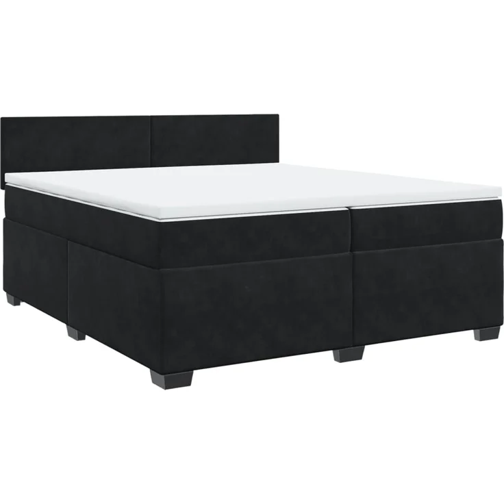 vidaXL Boxspringbett mit Matratze Schwarz 200x200 cm Samt 3288698 – Bild 3