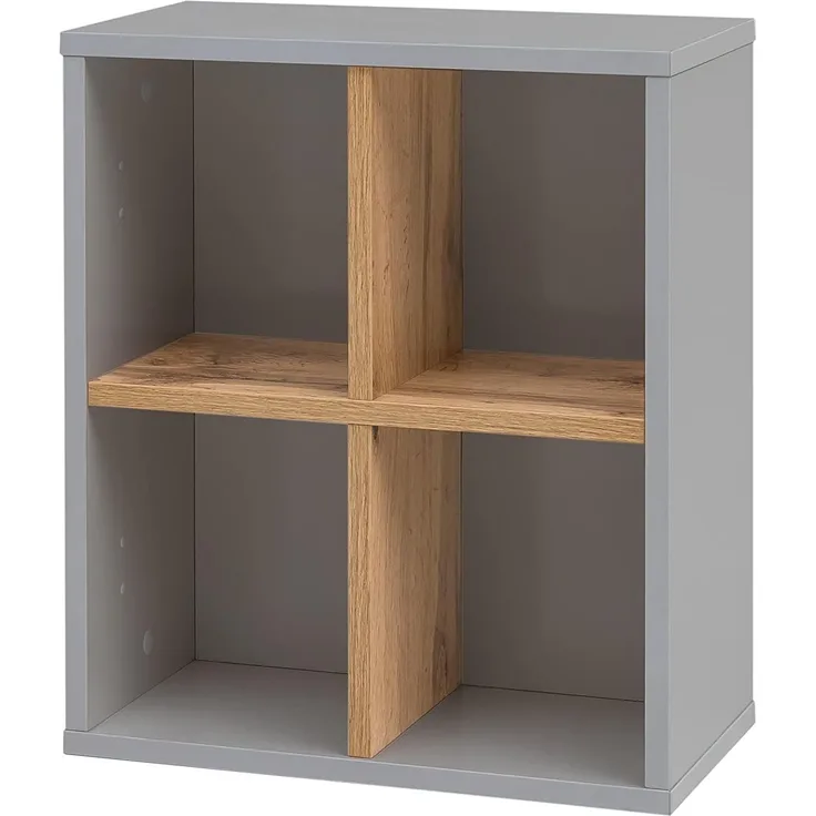 SCHILDMEYER Wandregal Bücherregal Schrank 48,3 x 40,5 x 20,5 cm Eiche Landhaus