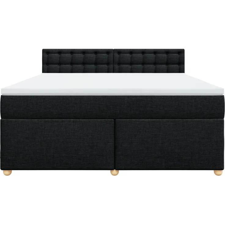 vidaXL Boxspringbett mit Matratze Schwarz 180x200 cm Stoff 3289075 – Bild 6