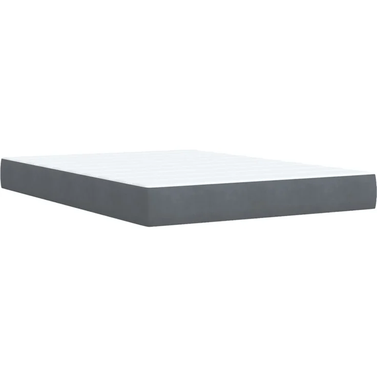 vidaXL Boxspringbett mit Matratze Dunkelgrau 140x190 cm Samt 3288601 – Bild 8