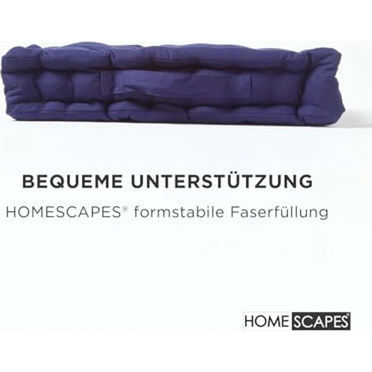 Homescapes Sitzkissen, Kaliko Baumwolle unifarben marineblau, 40x40 cm – Bild 5