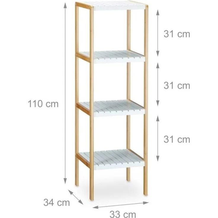Regal Bambus mit 4 Ablagen – Bild 4