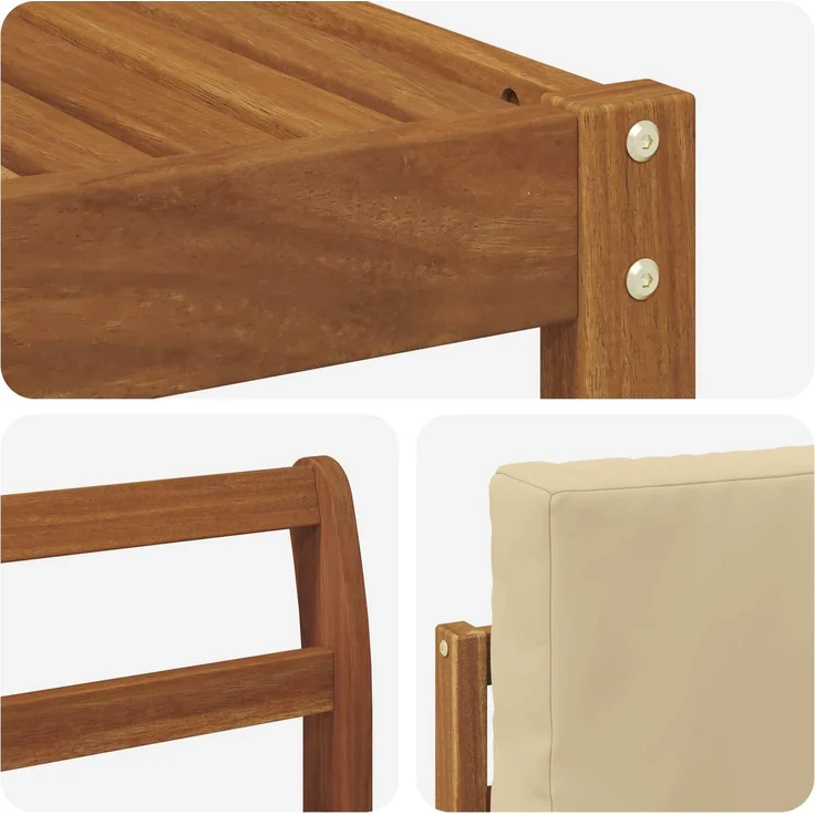 vidaXL Outdoor-Sofagarnitur 5 stk. 4-Sitzer Natur und Beige 3366361 – Bild 7