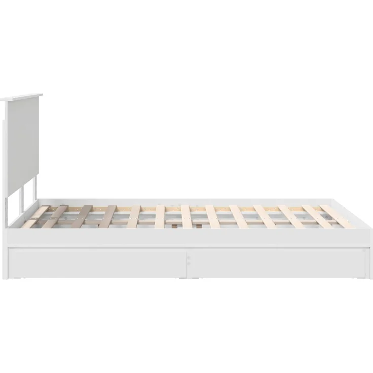 vidaXL Aufbewahrungsbett mit Kopfteil Weiß 140 x 200 cm Holzwerkstoff 3411201 – Bild 8