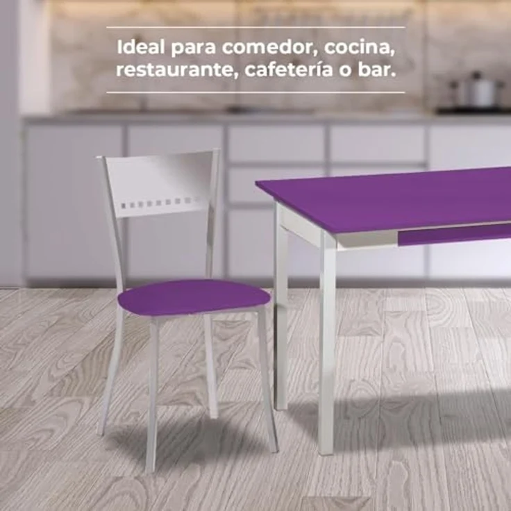 ASTIMESA SCOBBJ Zwei Küchenstühle, Metall, Aubergine, Sitzhöhe 45 cm – Bild 4