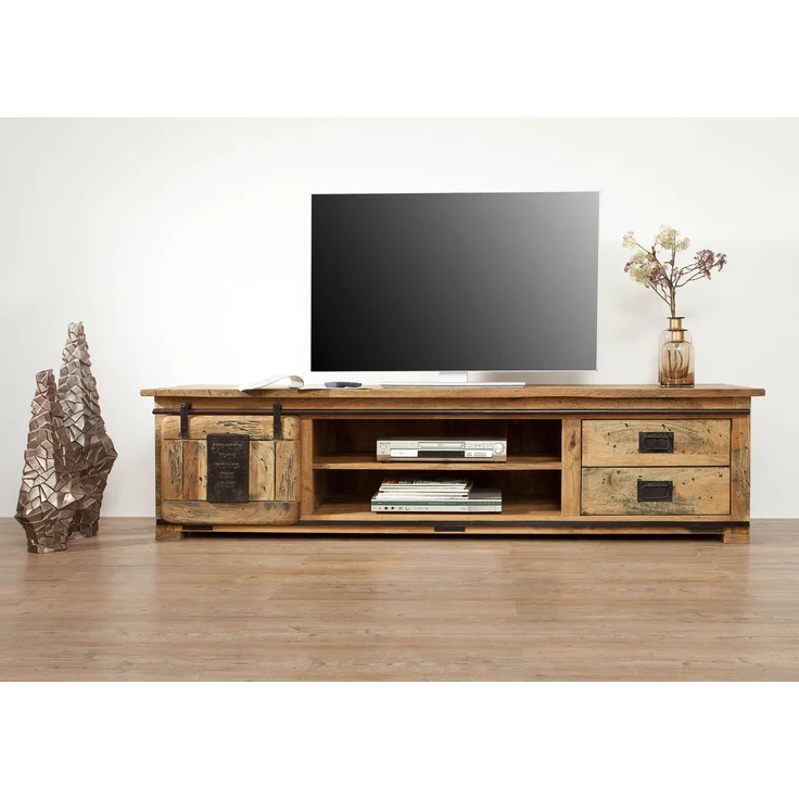 TV-Board Mango 200x55x50 natur lackiert RAILWAY #136 – Bild 2