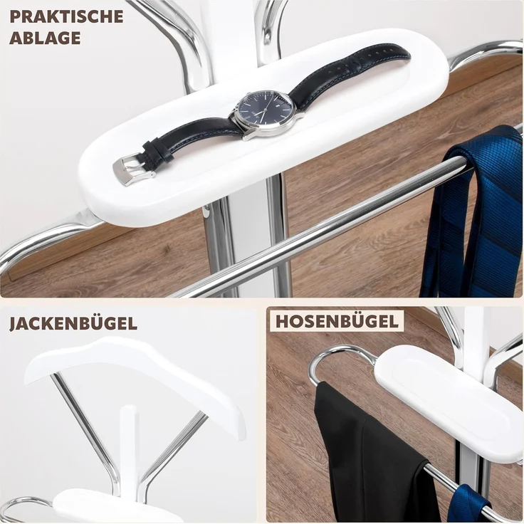 bremermann Herrendiener Kleiderbutler, Herrendiener, stummer Diener, Garderobe, weiß – Bild 5