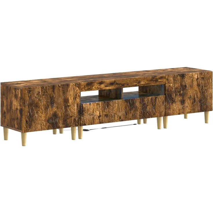 vidaXL 3-teiliges LED TV Regal DELFT Raucheiche Holzwerkstoff 3416765 – Bild 2
