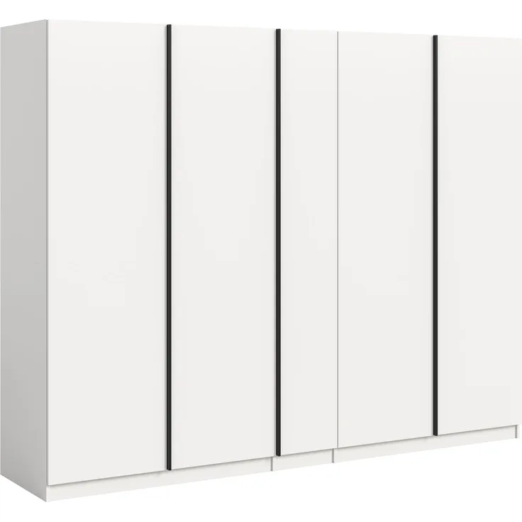 Kleiderschrank 5-türig (B/H/T: 230x183x53 cm) in weiß