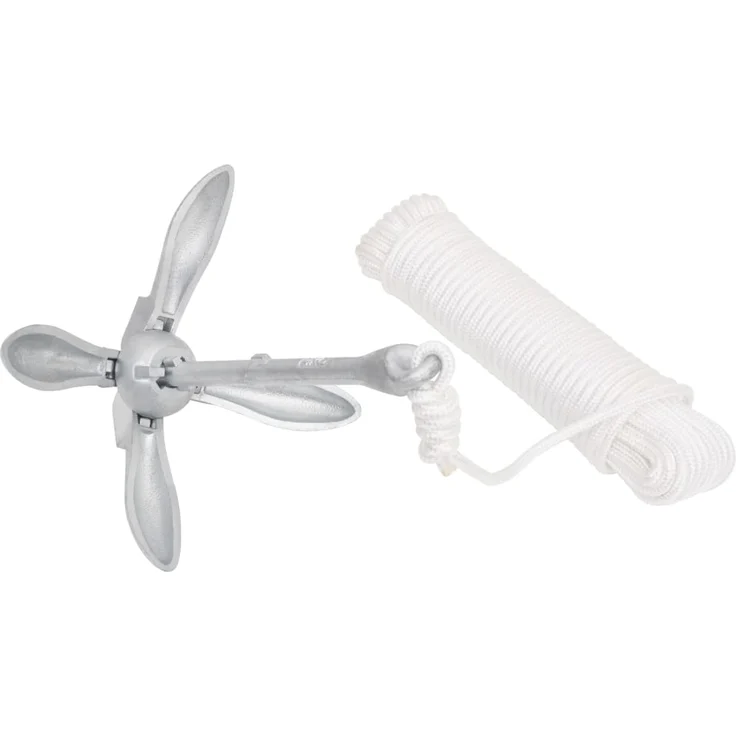 vidaXL Klappanker mit Seil Silbern 2,5 kg Temperguss 94285 – Bild 2