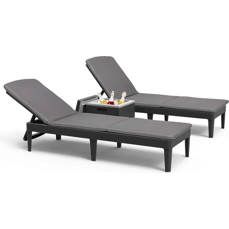 Allibert by Keter Sonnenliege Jaipur + Beistelltisch Ice Cube