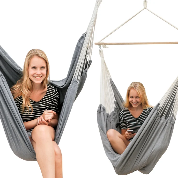 XL Hängesessel Relaxsessel 185x130cm bis 150kg in Grau – Bild 5